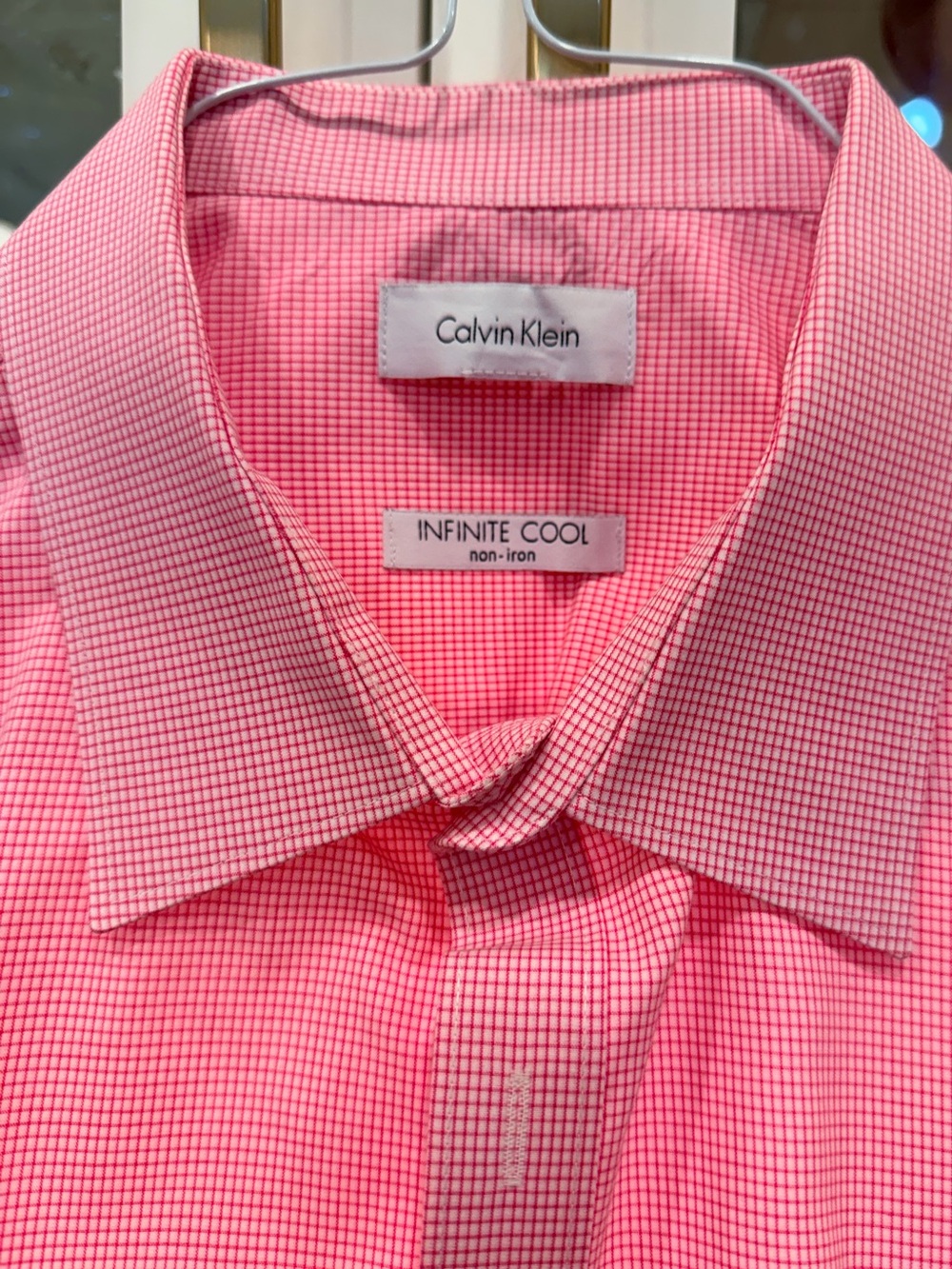 Calvin Klein Men's Red Micro-Check Dress Shirt